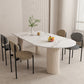 Free Form Sintered Stone Dining Table White Dining Table with Pedestal