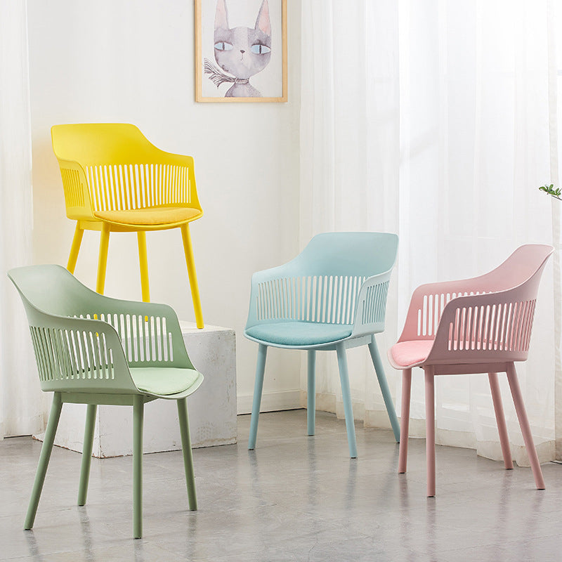 Sedia a braccio di plastica contemporaneo a pala posteriore cucina sedia sala da pranzo