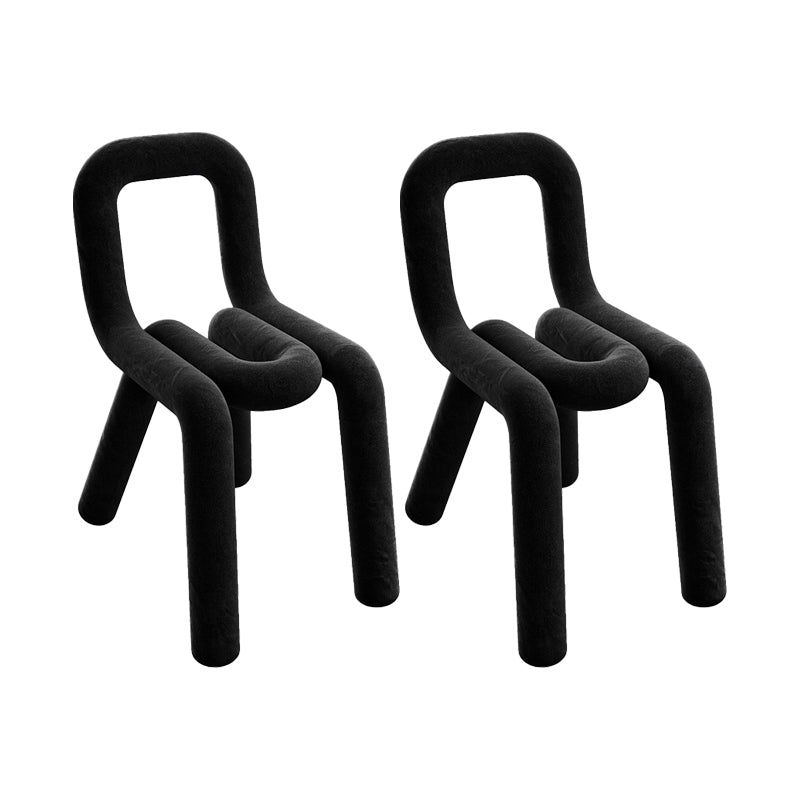 Contemporary Side Chair Velvet Open Back Dining Chair for Indoor