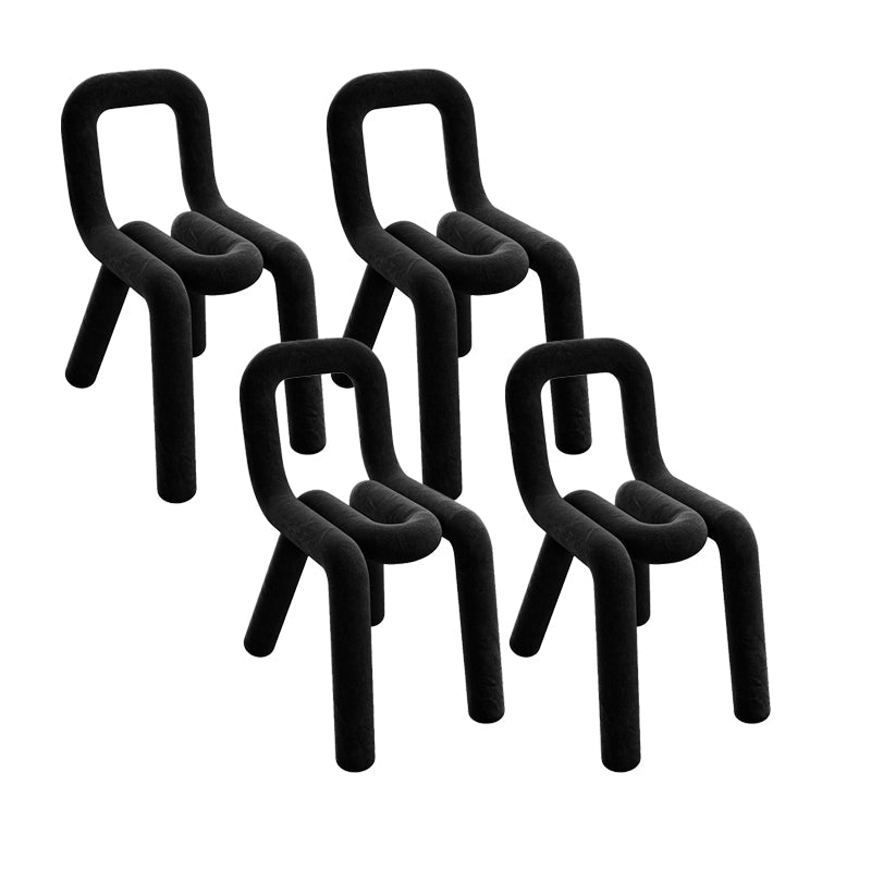 Contemporary Side Chair Velvet Open Back Dining Chair for Indoor