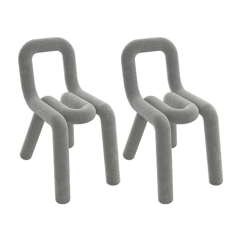 Contemporary Side Chair Velvet Open Back Dining Chair for Indoor