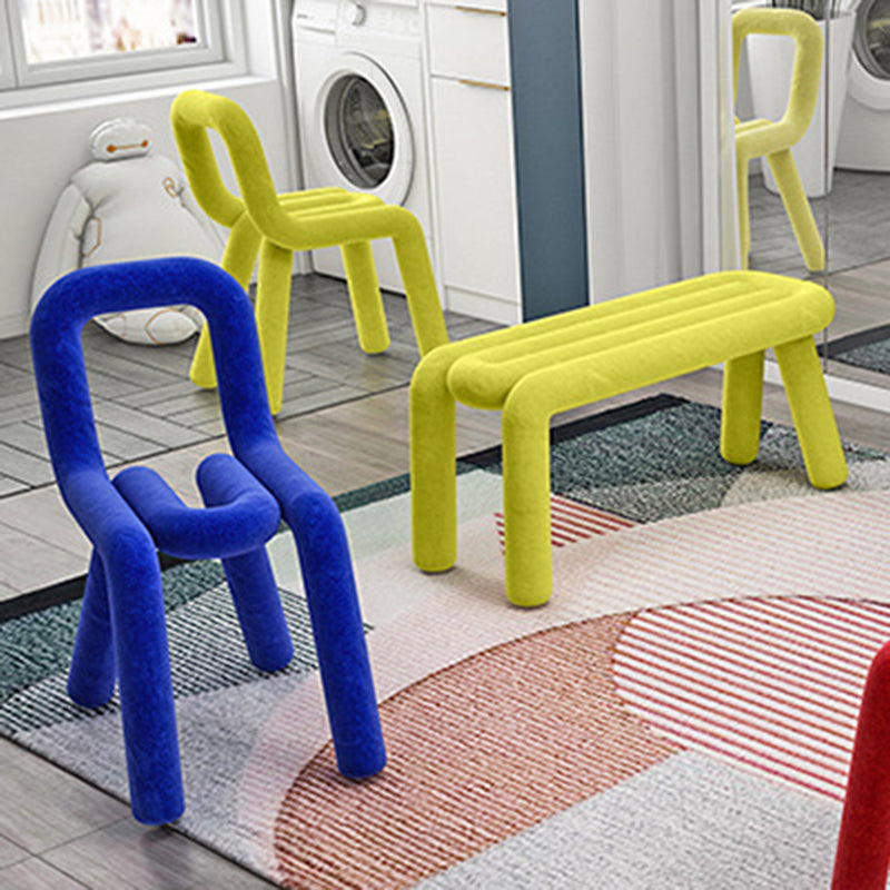 Contemporary Side Chair Velvet Open Back Dining Chair for Indoor