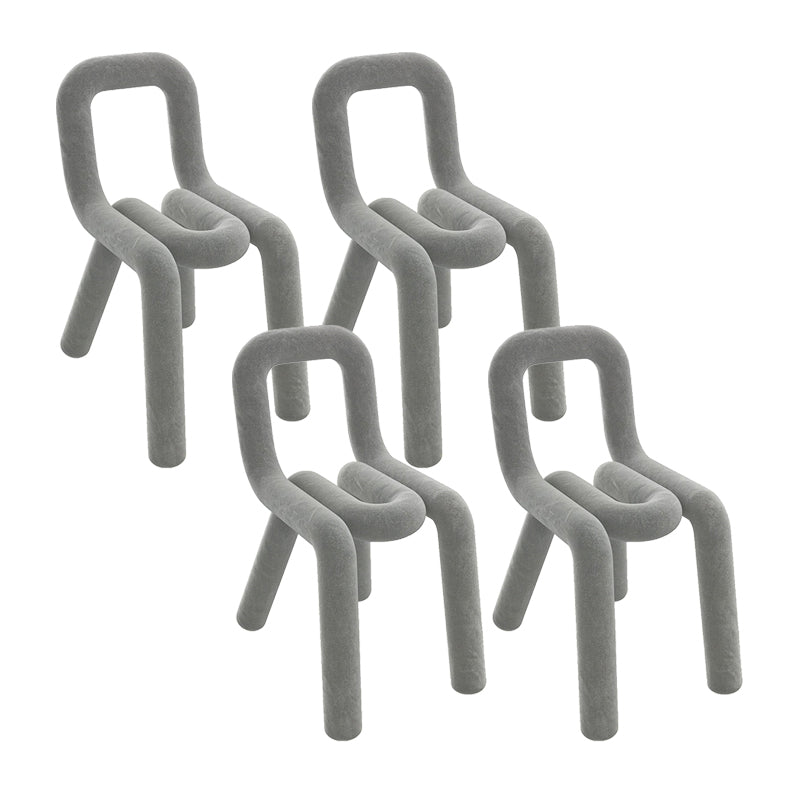 Contemporary Side Chair Velvet Open Back Dining Chair for Indoor