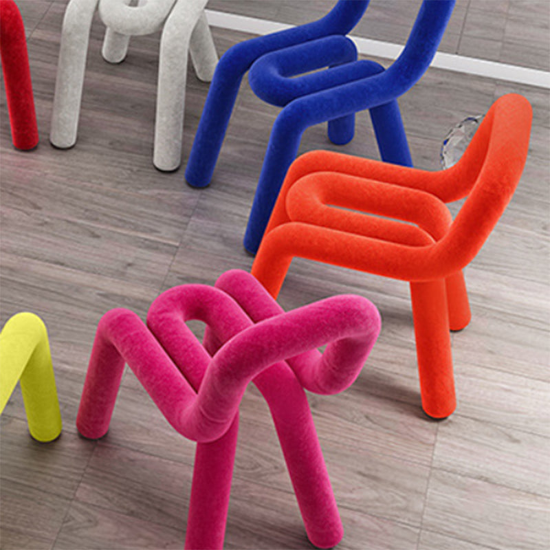 Contemporary Side Chair Velvet Open Back Dining Chair for Indoor