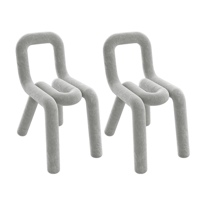 Contemporary Side Chair Velvet Open Back Dining Chair for Indoor