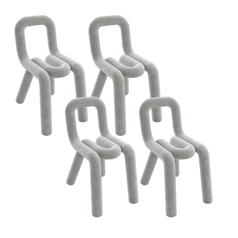 Contemporary Side Chair Velvet Open Back Dining Chair for Indoor