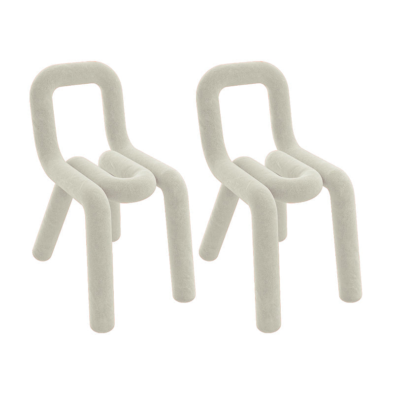 Contemporary Side Chair Velvet Open Back Dining Chair for Indoor