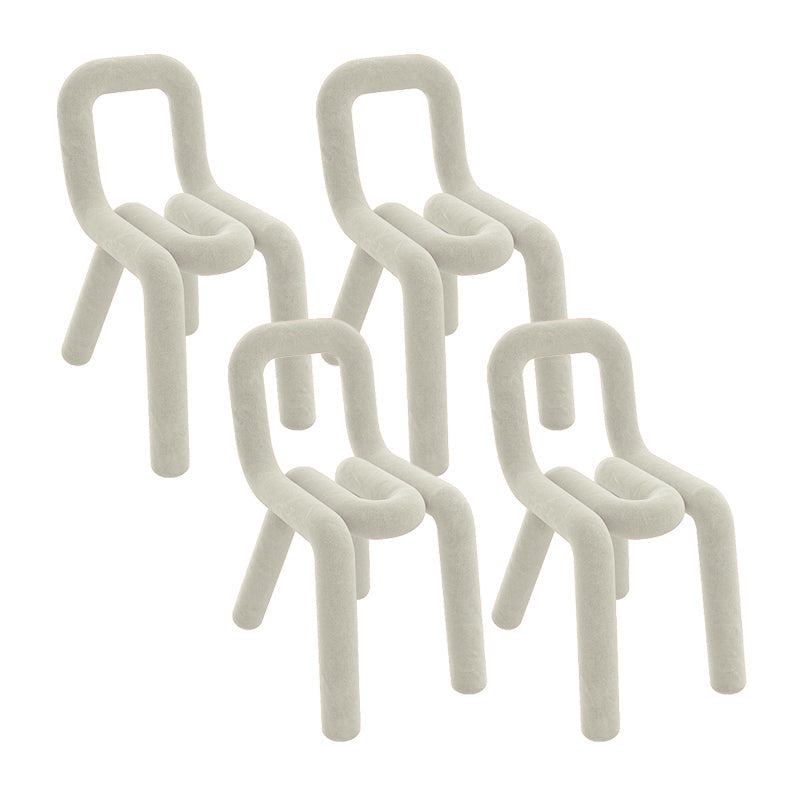 Contemporary Side Chair Velvet Open Back Dining Chair for Indoor