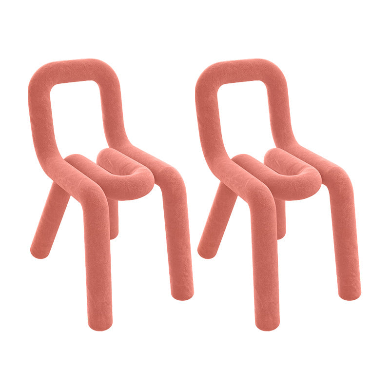 Contemporary Side Chair Velvet Open Back Dining Chair for Indoor