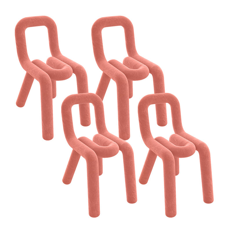 Contemporary Side Chair Velvet Open Back Dining Chair for Indoor