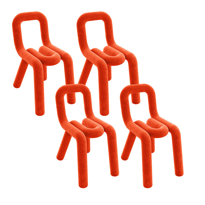 Contemporary Side Chair Velvet Open Back Dining Chair for Indoor