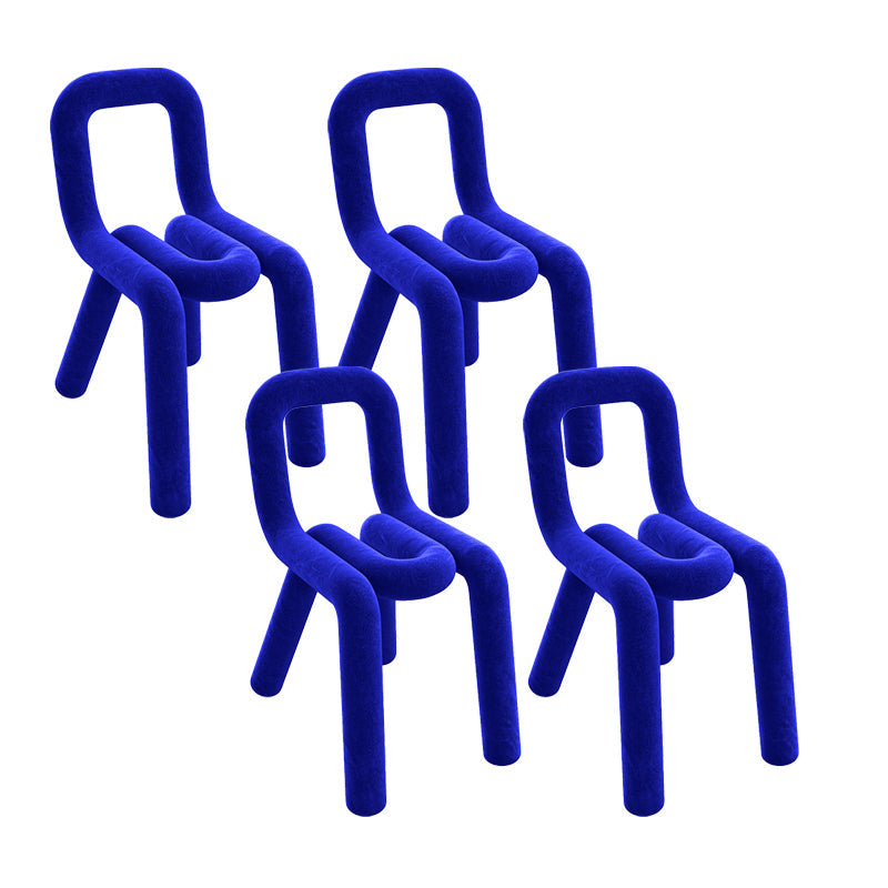 Contemporary Side Chair Velvet Open Back Dining Chair for Indoor