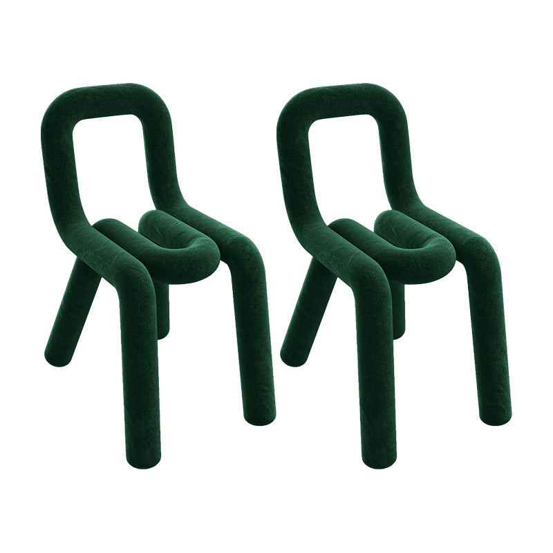 Contemporary Side Chair Velvet Open Back Dining Chair for Indoor