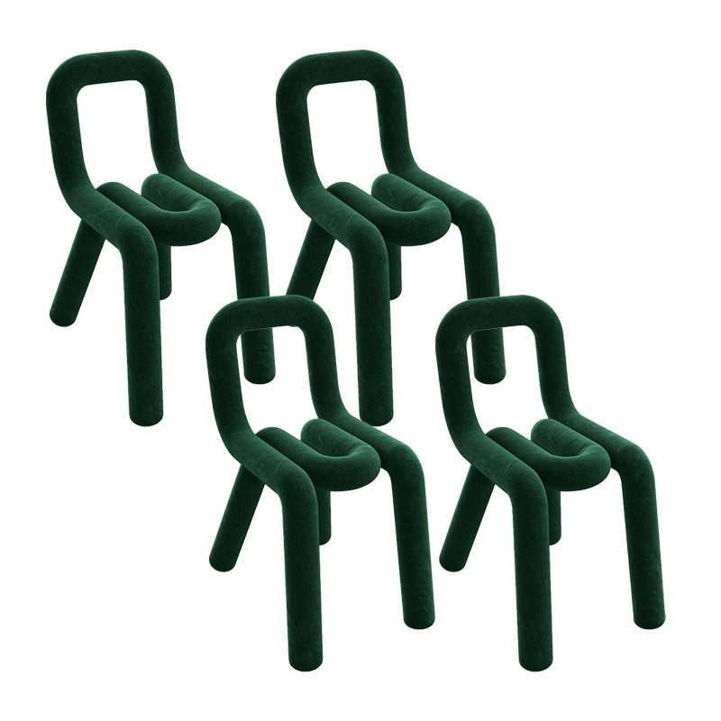 Contemporary Side Chair Velvet Open Back Dining Chair for Indoor