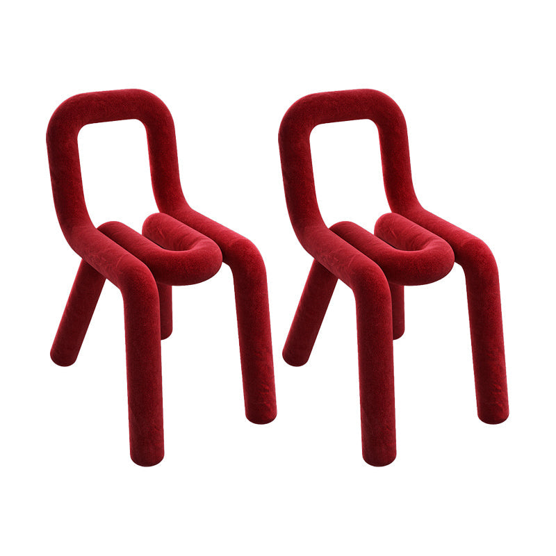 Contemporary Side Chair Velvet Open Back Dining Chair for Indoor