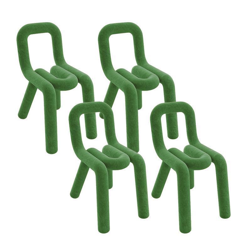 Contemporary Side Chair Velvet Open Back Dining Chair for Indoor