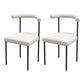 Contemporary Side Chair Upholstered Open Back Chair with Metal Legs