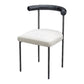 Contemporary Side Chair Upholstered Open Back Chair with Metal Legs