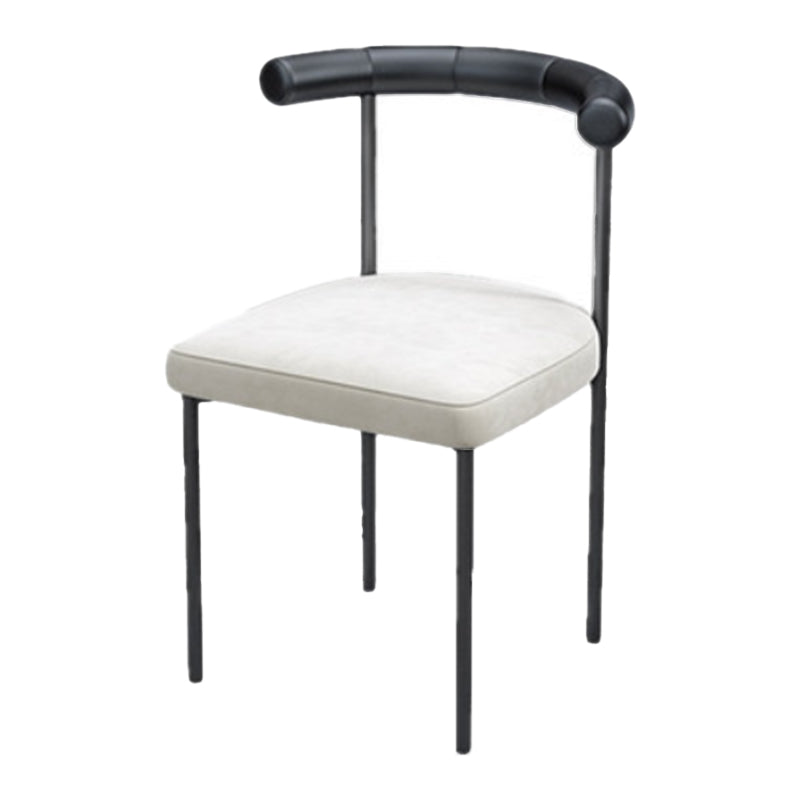 Contemporary Side Chair Upholstered Open Back Chair with Metal Legs