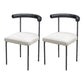 Contemporary Side Chair Upholstered Open Back Chair with Metal Legs