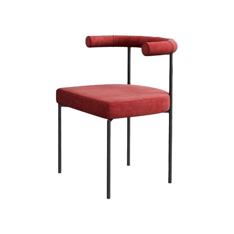 Contemporary Side Chair Upholstered Open Back Chair with Metal Legs