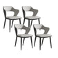 Metal Indoor Upholstered Chair with Arms Metallic Finish Open Back Side Chair