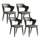 Metal Indoor Upholstered Chair with Arms Metallic Finish Open Back Side Chair