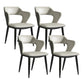 Metal Indoor Upholstered Chair with Arms Metallic Finish Open Back Side Chair