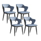 Metal Indoor Upholstered Chair with Arms Metallic Finish Open Back Side Chair