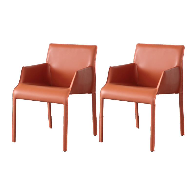 Arm Dining Chairs Modern Faux Leather Kitchen Side Chairs for Dining Room