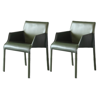 Arm Dining Chairs Modern Faux Leather Kitchen Side Chairs for Dining Room