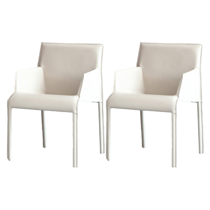 Arm Dining Chairs Modern Faux Leather Kitchen Side Chairs for Dining Room