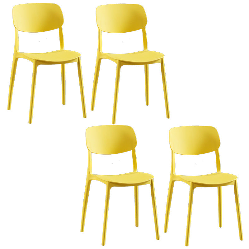 Plastic Contemporary Armless Chair Open Back Kitchen Room Chair