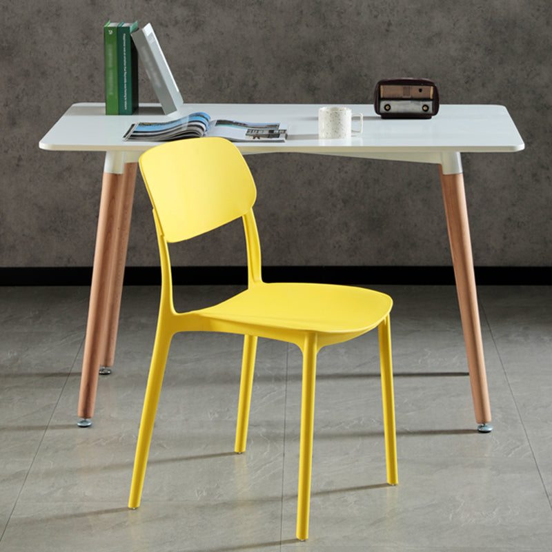 Plastic Contemporary Armless Chair Open Back Kitchen Room Chair