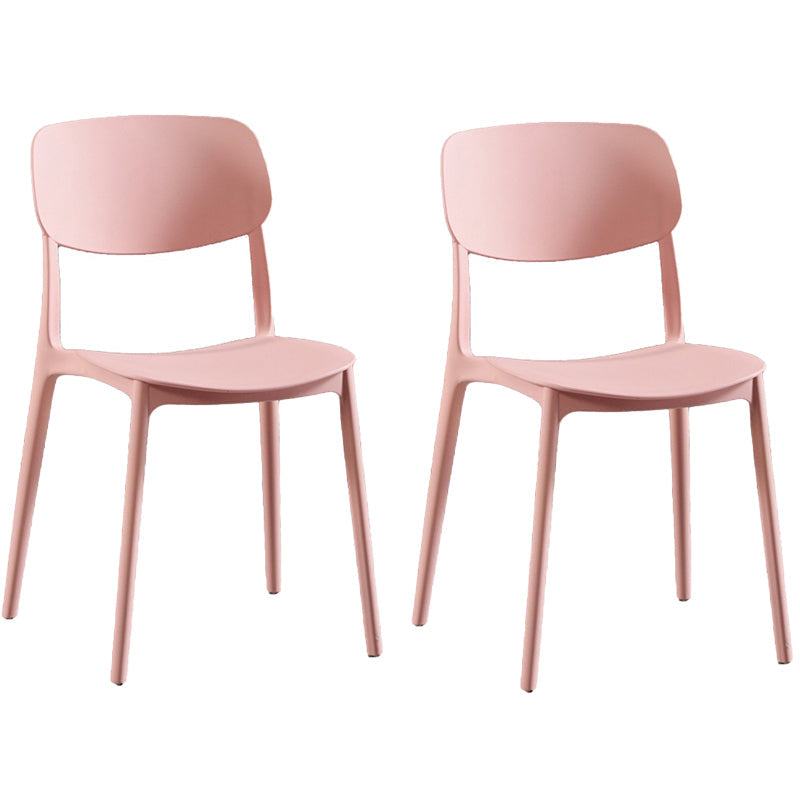 Plastic Contemporary Armless Chair Open Back Kitchen Room Chair