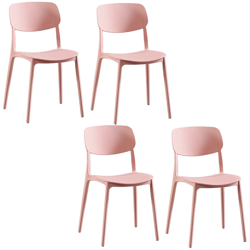 Plastic Contemporary Armless Chair Open Back Kitchen Room Chair
