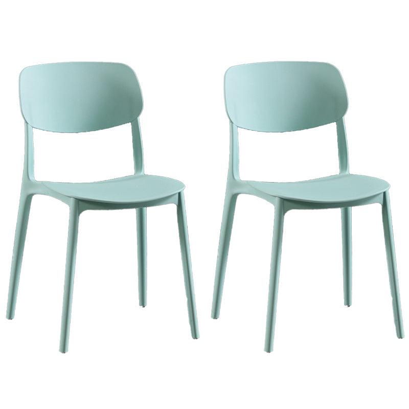 Plastic Contemporary Armless Chair Open Back Kitchen Room Chair
