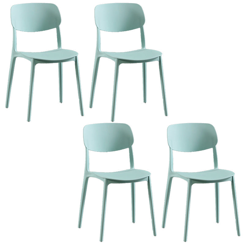 Plastic Contemporary Armless Chair Open Back Kitchen Room Chair