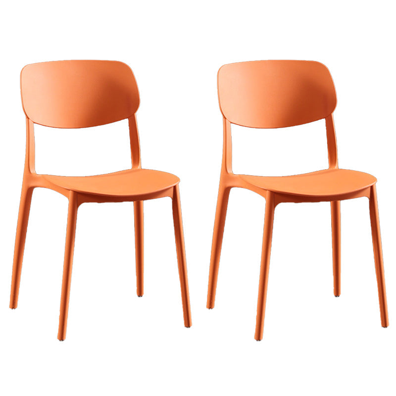 Plastic Contemporary Armless Chair Open Back Kitchen Room Chair