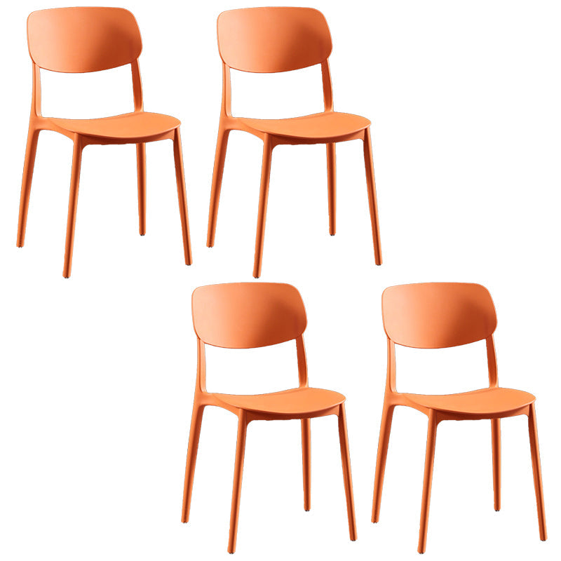 Plastic Contemporary Armless Chair Open Back Kitchen Room Chair