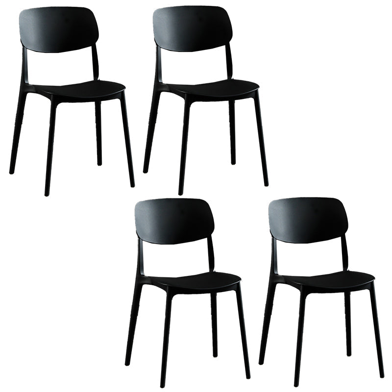 Plastic Contemporary Armless Chair Open Back Kitchen Room Chair