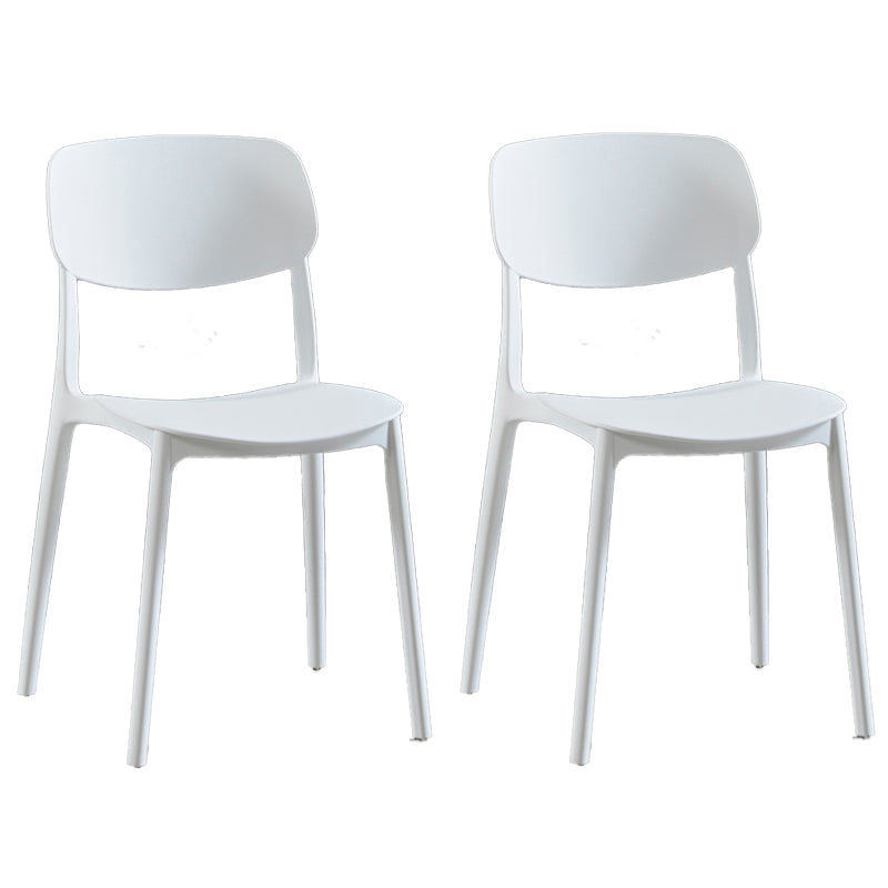 Plastic Contemporary Armless Chair Open Back Kitchen Room Chair