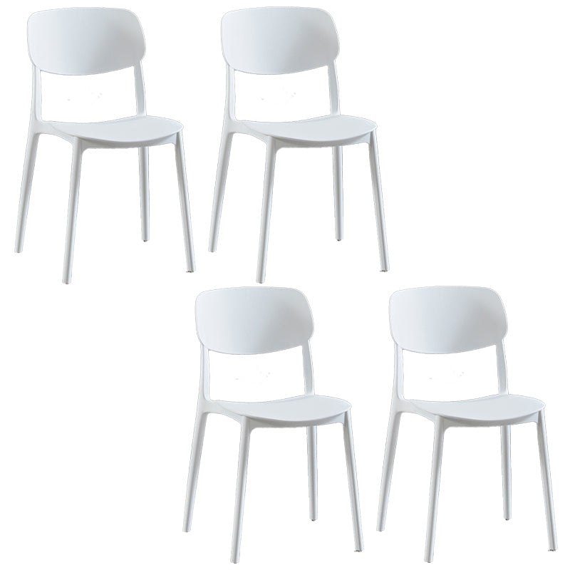 Plastic Contemporary Armless Chair Open Back Kitchen Room Chair