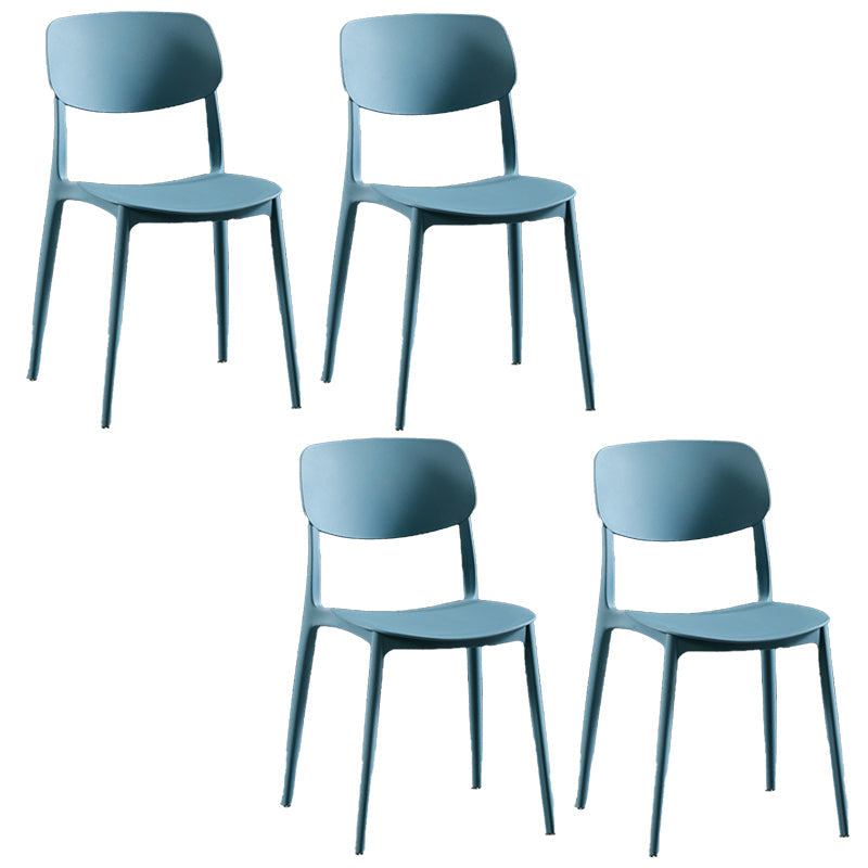 Plastic Contemporary Armless Chair Open Back Kitchen Room Chair
