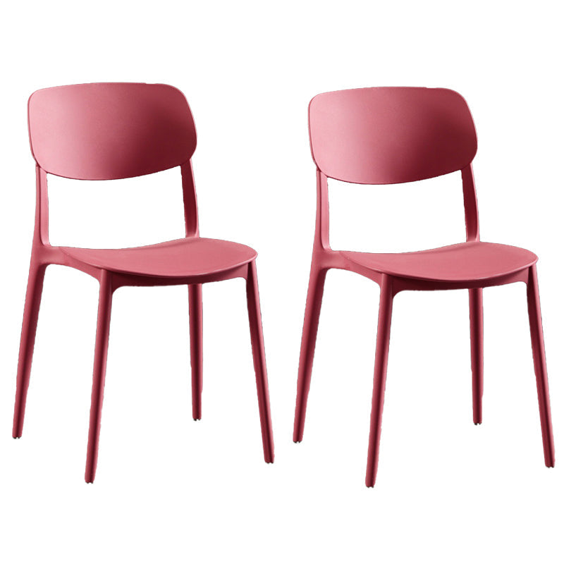 Plastic Contemporary Armless Chair Open Back Kitchen Room Chair