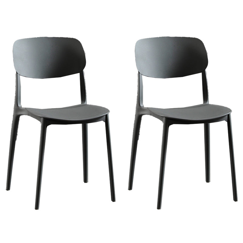 Plastic Contemporary Armless Chair Open Back Kitchen Room Chair