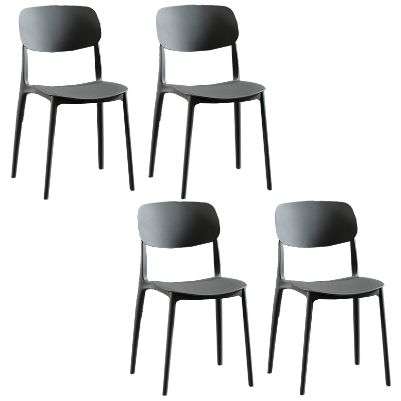 Plastic Contemporary Armless Chair Open Back Kitchen Room Chair