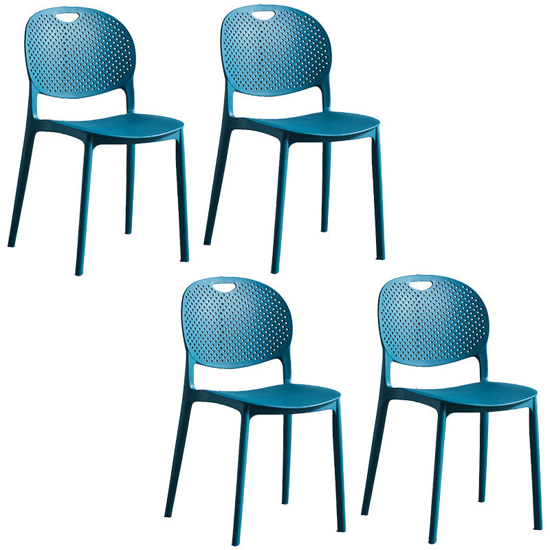 Plastic Contemporary Armless Chair Open Back Kitchen Room Chair