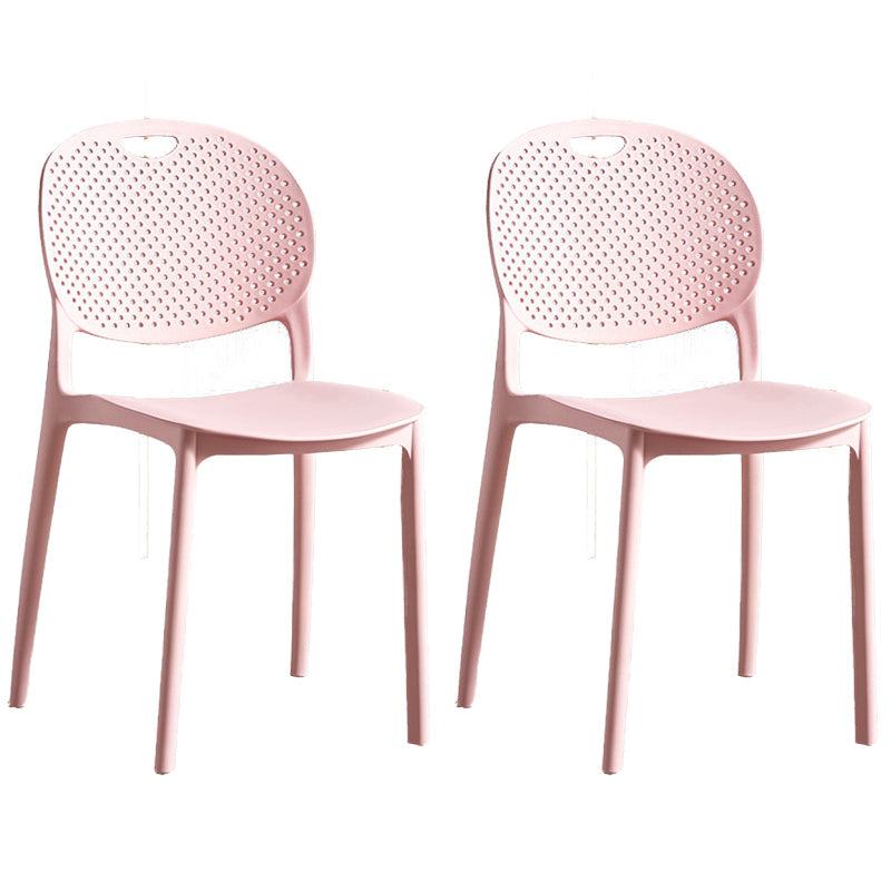 Plastic Contemporary Armless Chair Open Back Kitchen Room Chair
