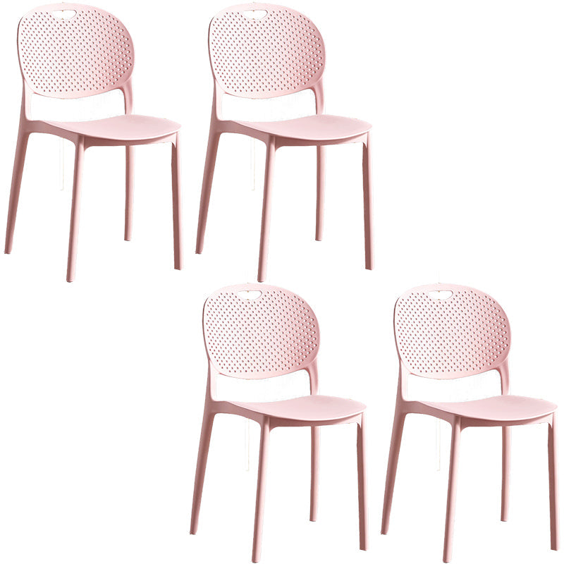 Plastic Contemporary Armless Chair Open Back Kitchen Room Chair